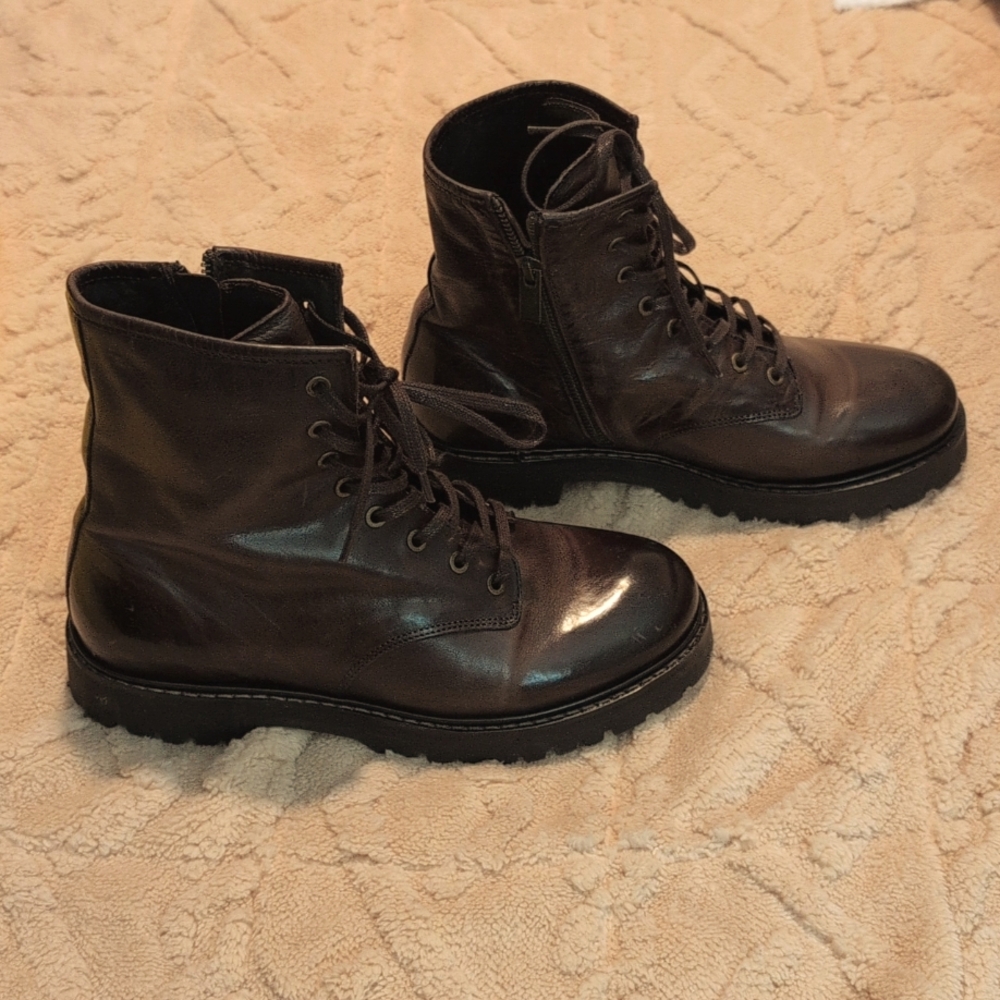 Thursday Combat Boots in women's size 8.5 dark brown color.